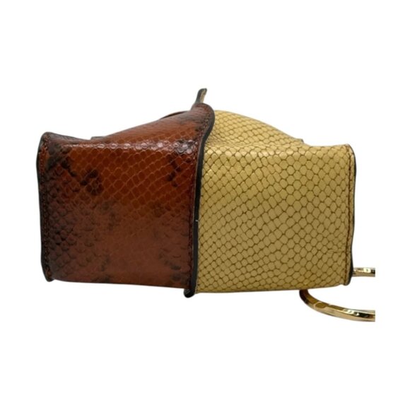 NWT Ulla Johnson Adria Pleated Wave Snake-Embossed Leather Pochette Handbag - Picture 9 of 11